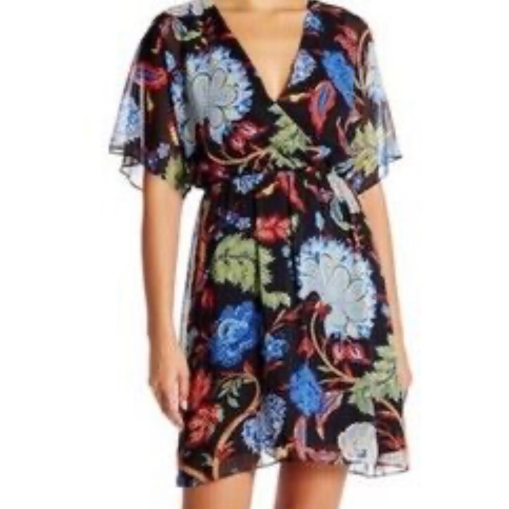 Alice & Olivia Floral V-Neck Dress